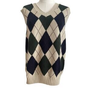 Arglye Sweater Vest Mens L Golf 90s Preppy Academia Cricket Nautical Heritage‎